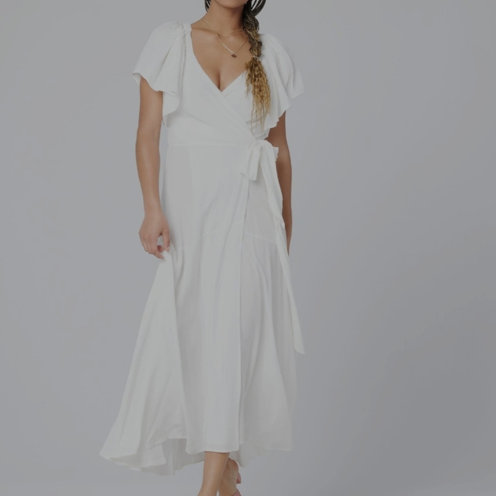 L*Space Cream Off-Shoulder High Low Dress - Picture 8 of 8